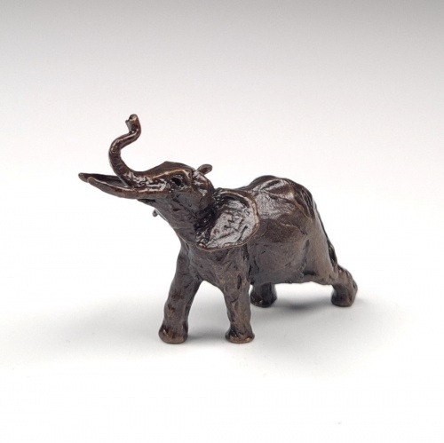 Miniature Bronze Elephant Sculpture